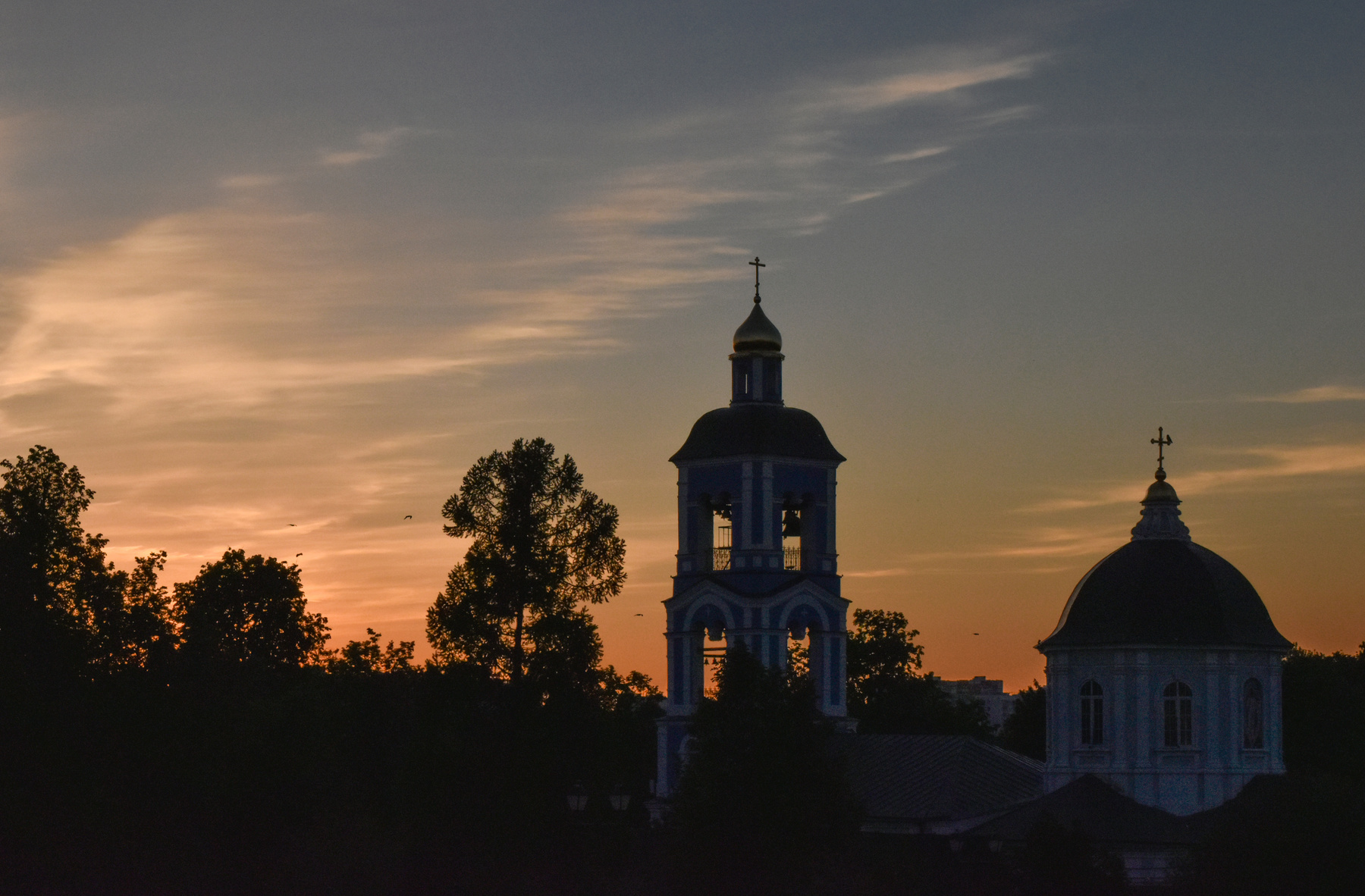 Закат закат церковь небо парк