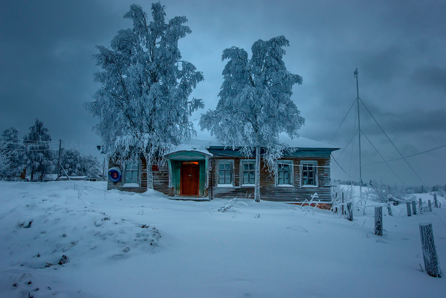 Первое утро 2021 Архангельская область деревня русский север мороз зима