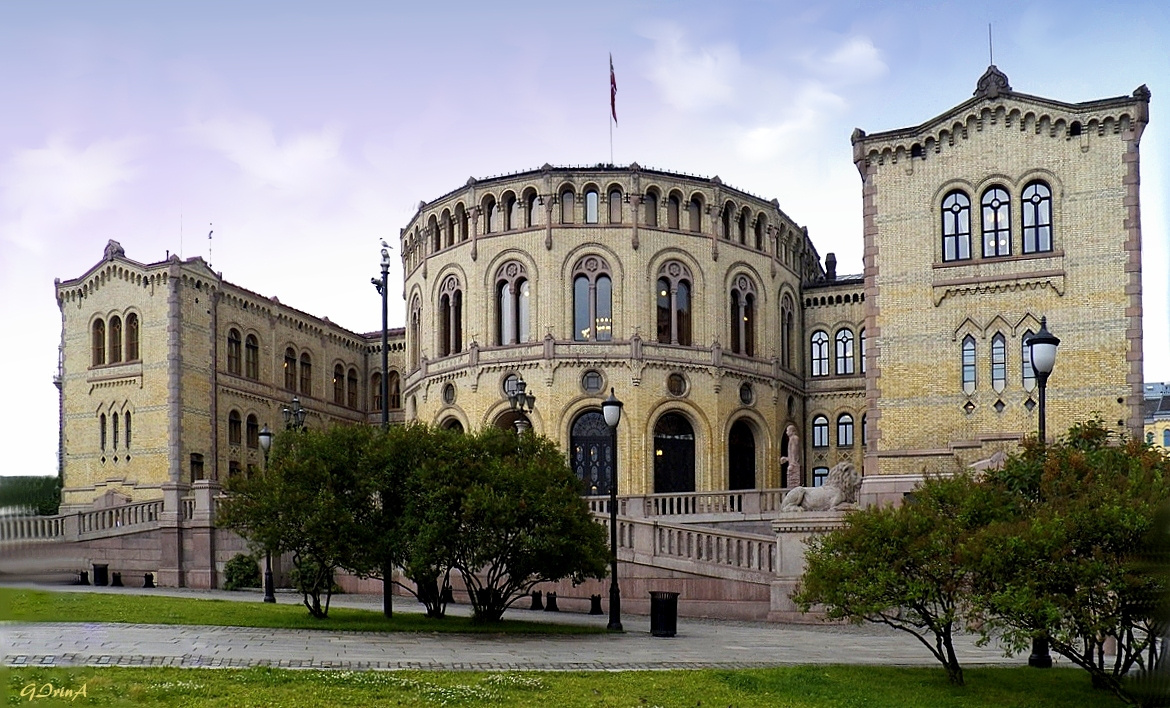 ***Парламент в Осло Norway парламент Осло