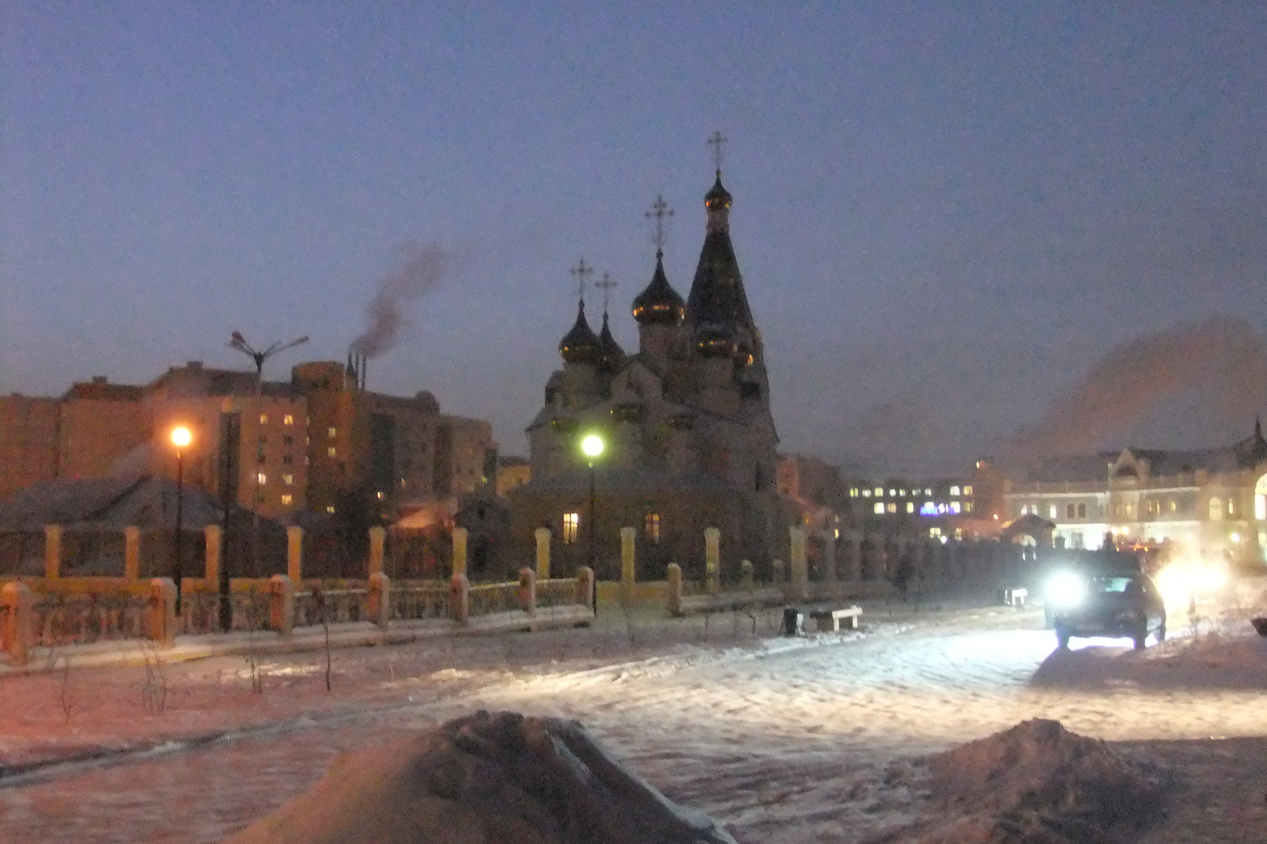 ***Якутск в -38 зима якутс.вечер