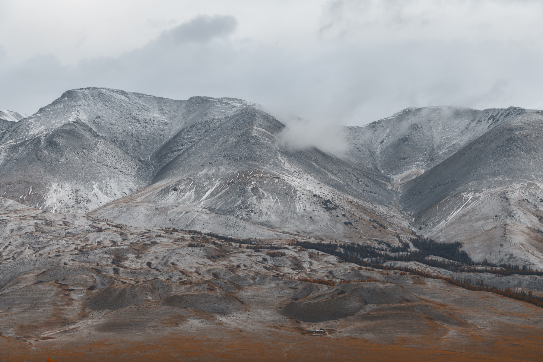 Зима близко... Южно-Чуйский хребет Алтай горный осень туман облака горы Кош -Агачский район